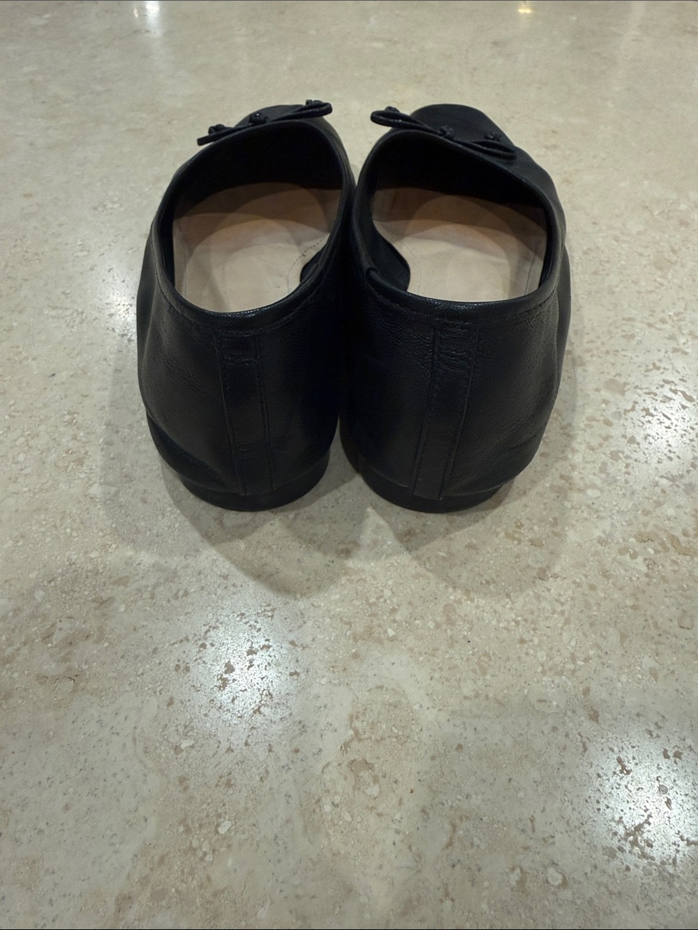 Schutz Arissa Black Leather Ballet Flat - Picture 3 of 6